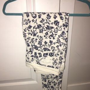 White low rise denim material pants